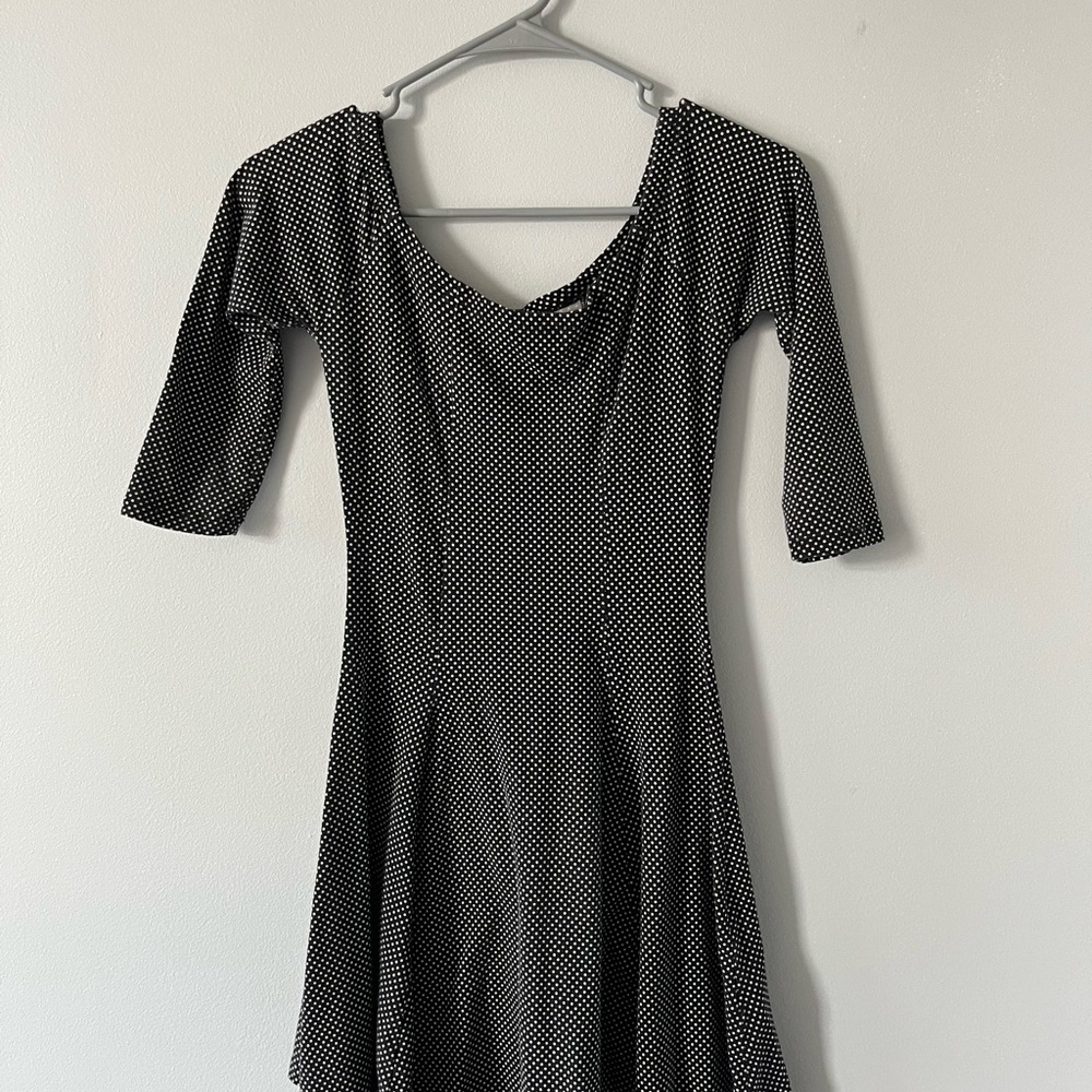 Elegant Black and White Polka Dot Dress